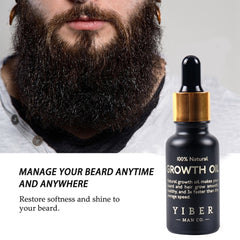 Men Beard Growth Oil Kit Soften Hair Growth Nourishing Enhancer Beard Wax Balm Moustache Oil Leave-In Conditioner Beard Care